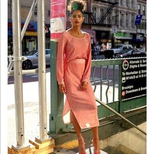 AYSHA LOUISE 2pc Dimi Set soft rib knit coquette Mobwife pink barbie womens S